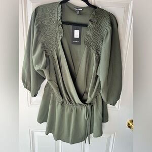 NWT Fashion Nova Green Blouse Size 2X